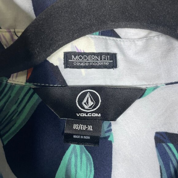 Volcom Men's SS Tropical Modern Fit Resortwear Button-Up Shirt XL Cotton! - Picture 3 of 5